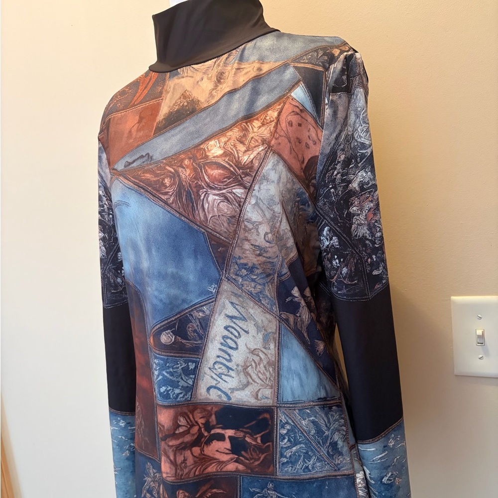 #183 Stylewe Multicolor Patchwork Turtleneck Top.… - image 6